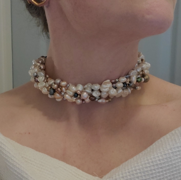 Baroque White Freshwater Pearl Opera Length Necklace - Picture 6 of 8